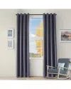 Superior 52x96 Senna Textured Blackout 2pc Curtain Panel Set In Blue