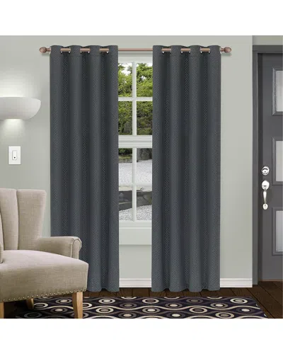 Superior 52x96 Shimmer Abstract Modern Blackout 2pc Curtain Panel Set In Grey