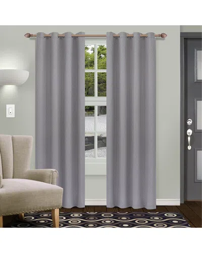 Superior 52x96 Shimmer Abstract Modern Blackout 2pc Curtain Panel Set In Silver