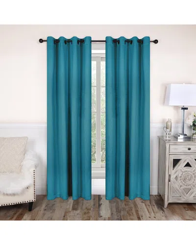 Superior 52x96 Solid Classic Modern Blackout 2pc Curtain Panel Set In Blue