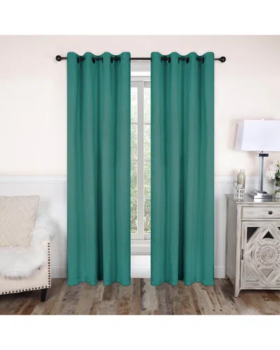 Superior 52x96 Solid Classic Modern Blackout 2pc Curtain Panel Set In Blue