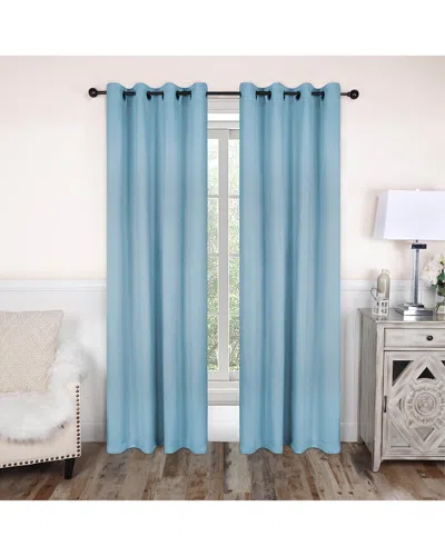 Superior 52x96 Solid Classic Modern Blackout 2pc Curtain Panel Set In Blue