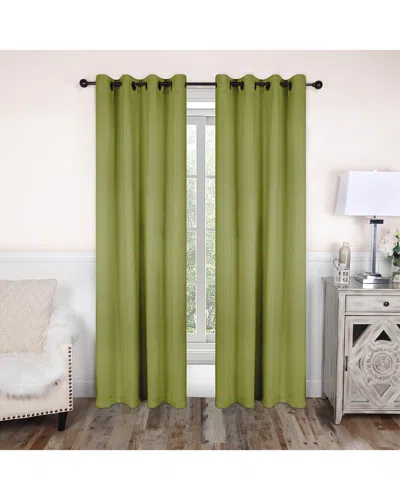 Superior 52x96 Solid Classic Modern Blackout 2pc Curtain Panel Set In Green