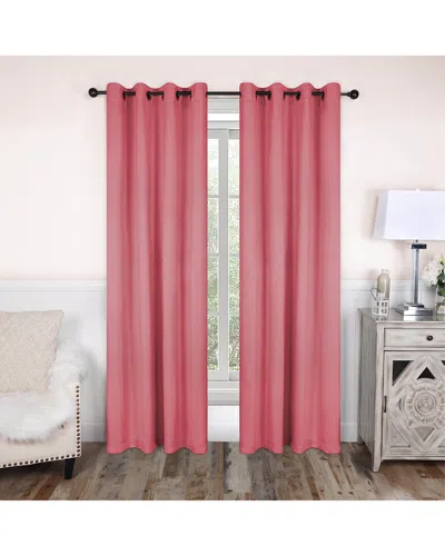Superior 52x96 Solid Classic Modern Blackout 2pc Curtain Panel Set In Pink