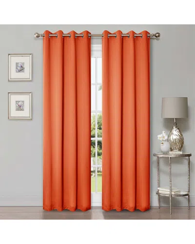 Superior 52x96 Solid Classic Modern Blackout 2pc Curtain Panel Set In Orange