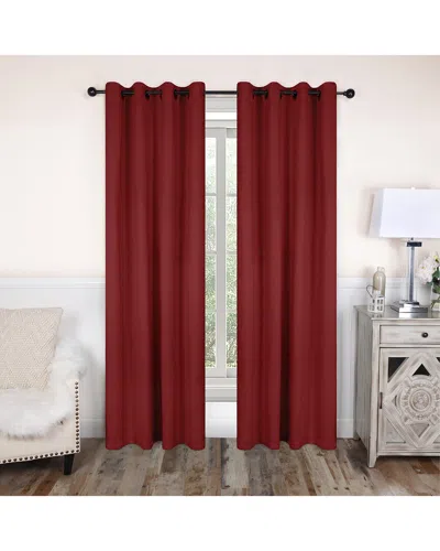 Superior 52x96 Solid Classic Modern Blackout 2pc Curtain Panel Set In Red