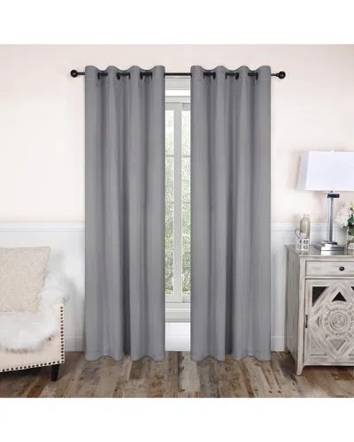 Superior 52x96 Solid Classic Modern Blackout 2pc Curtain Panel Set In Silver