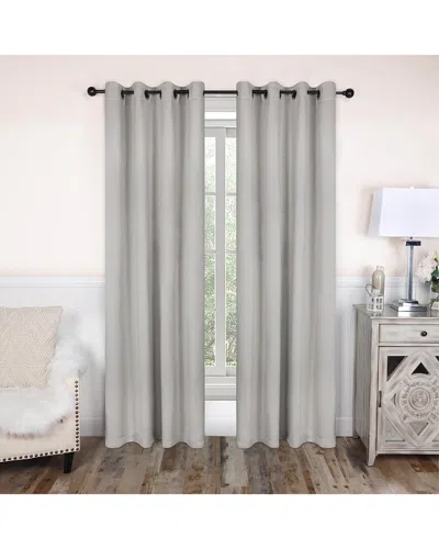 Superior 52x96 Solid Classic Modern Blackout 2pc Curtain Panel Set In Silver