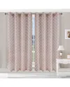 Superior 52x96 Trellis Sheer Grommet 2pc Curtain Panel Set In Beige