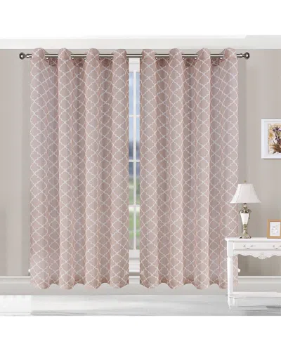 SUPERIOR SUPERIOR 52X96 TRELLIS SHEER GROMMET 2PC CURTAIN PANEL SET
