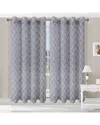 Superior 52x96 Trellis Sheer Grommet 2pc Curtain Panel Set In Grey