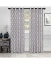 Superior 52x96 Venetian Damask Jacquard 2pc Curtain Panel Set In Silver