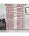 Superior 52x96 Venetian Damask Jacquard Panel Se 2pc Curtain Panel Set In Red
