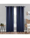 Superior 52x96 Zuri Textured Blackout 2pc Curtain Panel Set In Navy