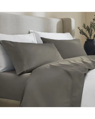 Superior 600 Tc Thread Count  Pandora Cotton Blend Embroidered 600 Thread Count Sheet Set In Gray