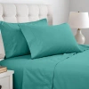 Superior 600 Thread Count Cotton Blend Sateen Solid Pillowcase Set In Teal