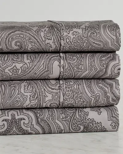 Superior 600 Thread Count Cotton Rich Paisley Sheet Set In Gray