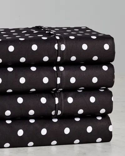 Superior 600 Thread Count Cotton Rich Polka Dot Sheet Set In Black