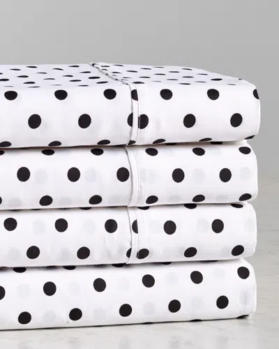 Superior 600 Thread Count Cotton Rich Polka Dot Sheet Set In White