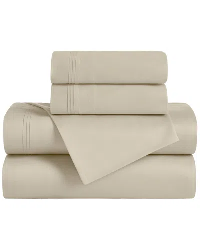 Superior 650 Thread Count Egyptian Cotton Solid Deep Pocket Sheet Set In Neutral