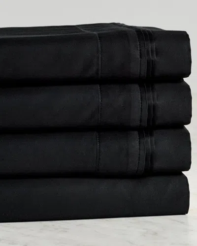 Superior 650 Thread Count Egyptian Cotton Solid Deep Pocket Sheet Set In Black