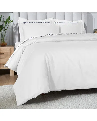 Superior 650 Thread Count Egyptian Cotton Solid Duvet Cover Set In White
