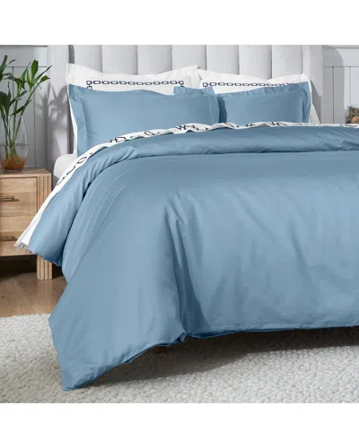 SUPERIOR SUPERIOR 650 THREAD COUNT EGYPTIAN COTTON SOLID DUVET COVER SET