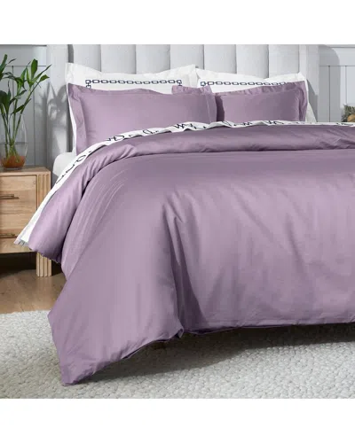 Superior 650 Thread Count Egyptian Cotton Solid Duvet Cover Set In Blue