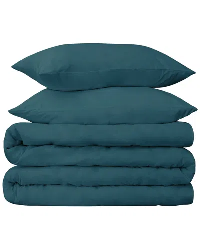 Superior 650 Thread Count Solid Duvet Cover Set In Blue
