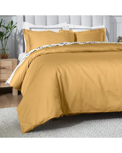 Superior 650 Thread Count Egyptian Cotton Solid Duvet Cover Set In Brown