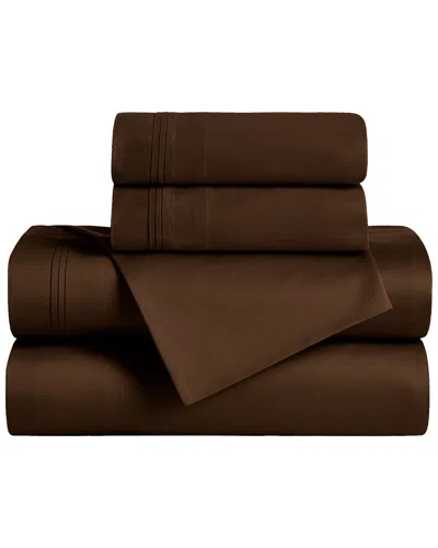 Superior 650tc 100% Egyptian Cotton Solid Sheet In Brown