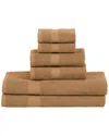 Superior 6pc Cotton Towel Set In Brown