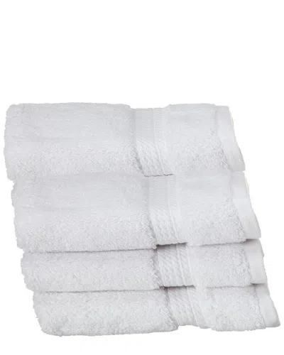 Superior 6pc Egyptian Cotton Washcloth Set In White