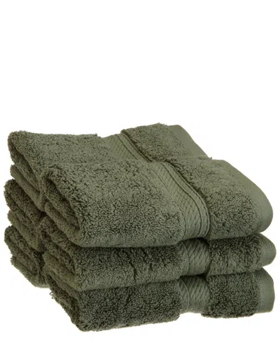 Superior 6pc Egyptian Cotton Washcloth Set In Green