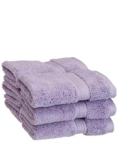 Superior 6pc Egyptian Cotton Washcloth Set In Purple