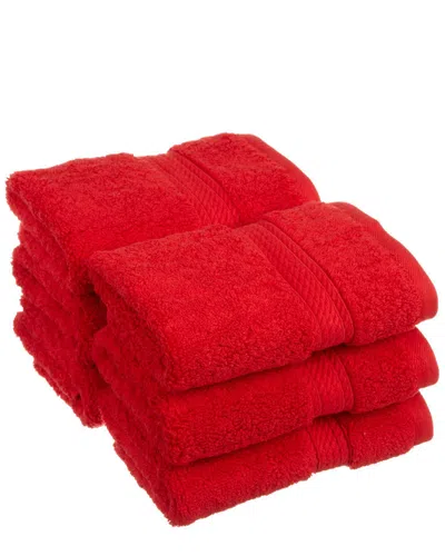 Superior 6pc Egyptian Cotton Washcloth Set In Red