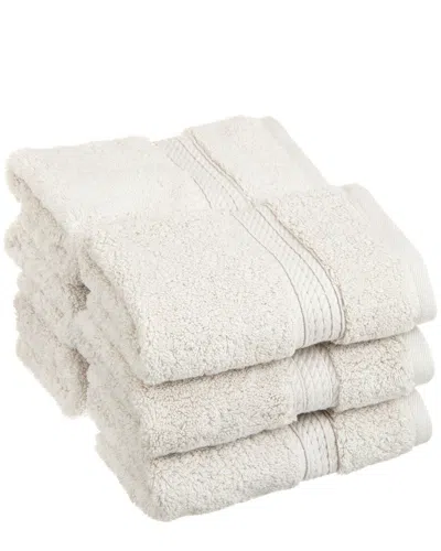 Superior 6pc Egyptian Cotton Washcloth Set In White