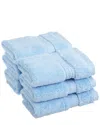 Superior 6pc Egyptian Cotton Washcloth Set In Blue