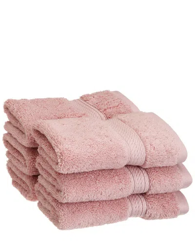 Superior 6pc Egyptian Cotton Washcloth Set In Pink