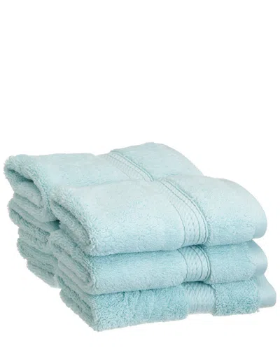 Superior 6pc Egyptian Cotton Washcloth Set In Blue