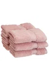 Superior 6pc Egyptian Cotton Washcloth Set In Pink