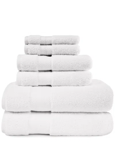 Superior 6pc Turkish Cotton Towel Set In White