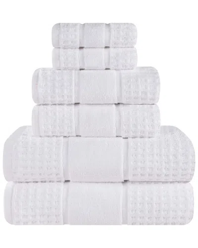 Superior 6pc Zero Twist Cotton Waffle Honeycomb Plush Soft Absorbent Towel Set