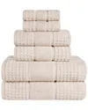 Superior 6pc Zero Twist Cotton Waffle Honeycomb Plush Soft Absorbent Towel Set