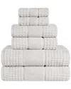 Superior 6pc Zero Twist Cotton Waffle Honeycomb Plush Soft Absorbent Towel Set