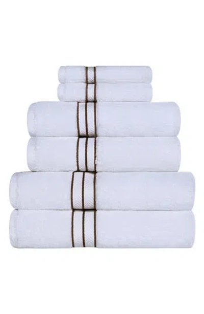 Superior 6-piece Turkish Cotton Towel Set In White