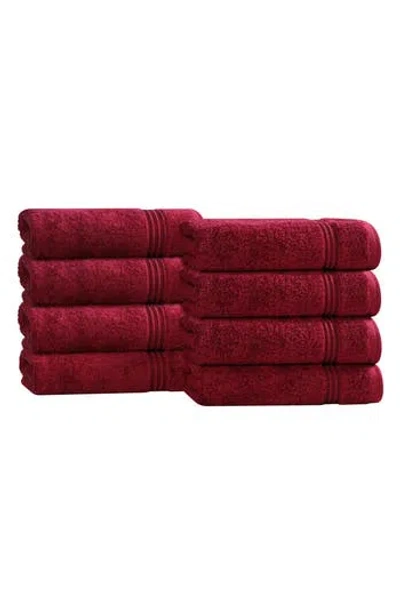 Superior 8-pack Hand Towel Set In Burgundy