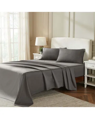 Superior 850 Thread Count 100% Cotton Solid Bed Sheet Set In Gray