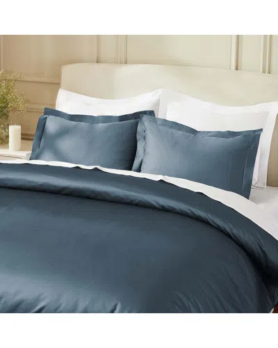 Superior 850 Thread Count 100% Cotton Solid Duvet Cover Set In Blue