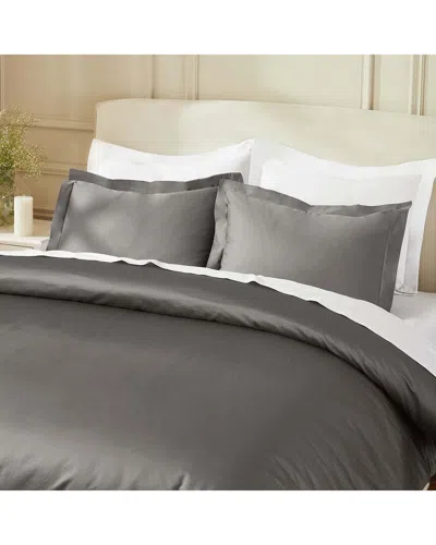 Superior 850 Thread Count 100% Cotton Solid Duvet Cover Set In Gray